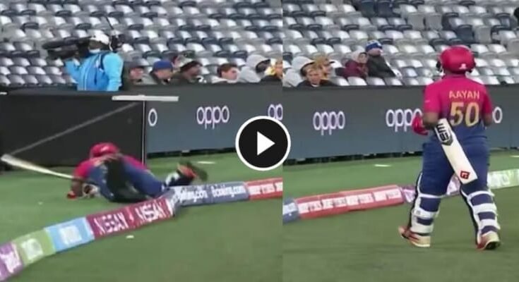 T20 World Cup: Ayan Afzal fell on the face, Can’t stop laughing after watching the video