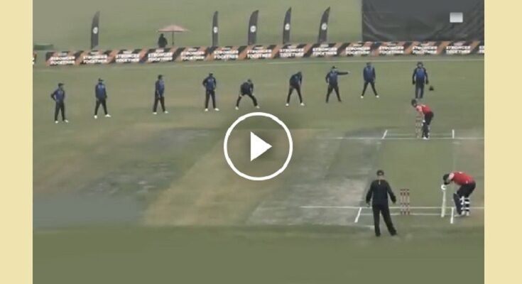 In a European Cricket League match, Norway placed 9 players in the slip cordon, Watch video