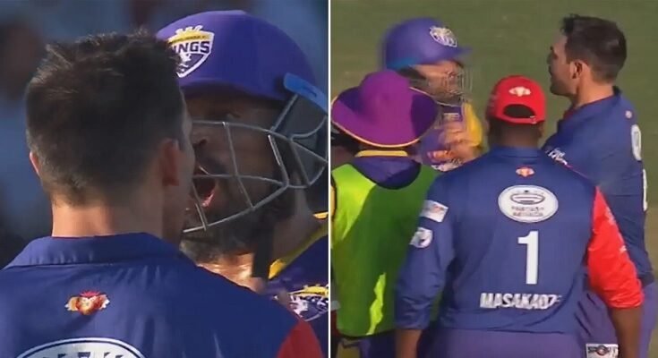 Legends League Cricket: Mitchell Johnson pushes Yusuf Pathan, watch video