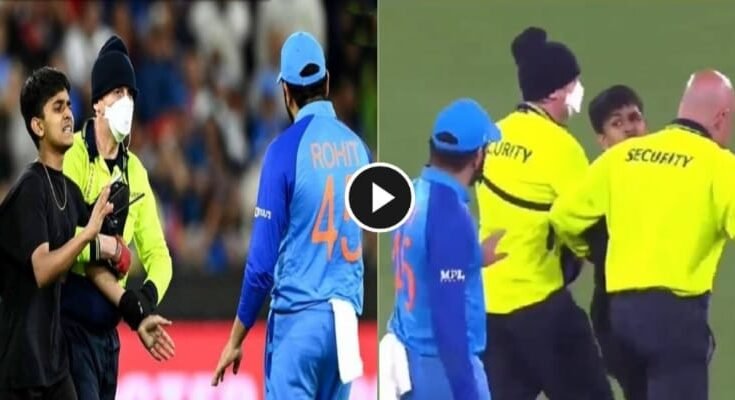 Ind vs Zim- Fan enters the field to meet Rohit Sharma watch video